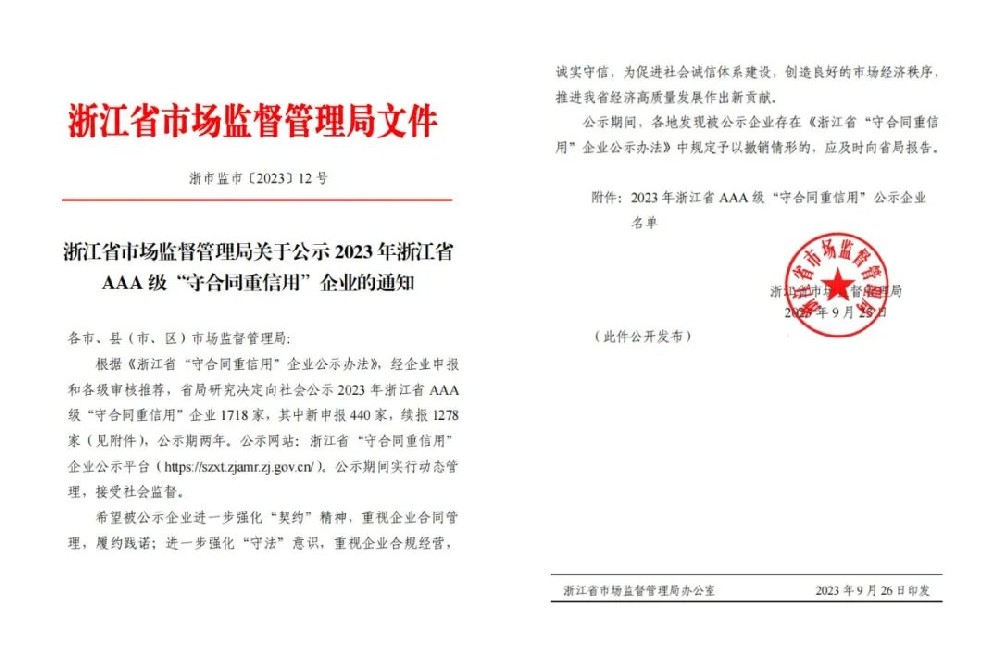 爱体育电子官方网站_爱体育(中国)喜获AAA级“守合同重信用”企业荣誉称号